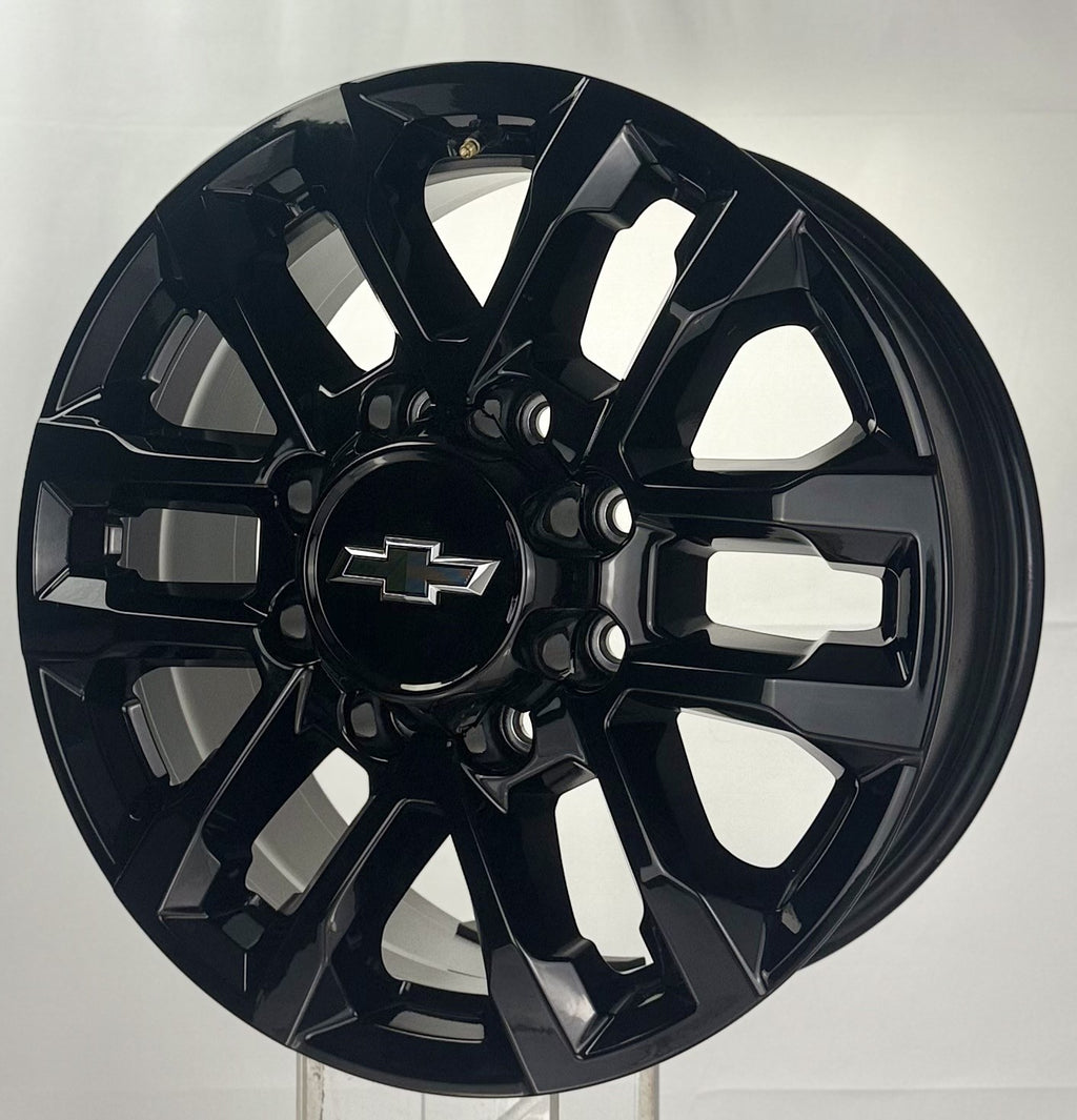 Set of 4 OEM Chevy Silverado 2500 20" Black Trail Boss New Takeoff Wheels2
