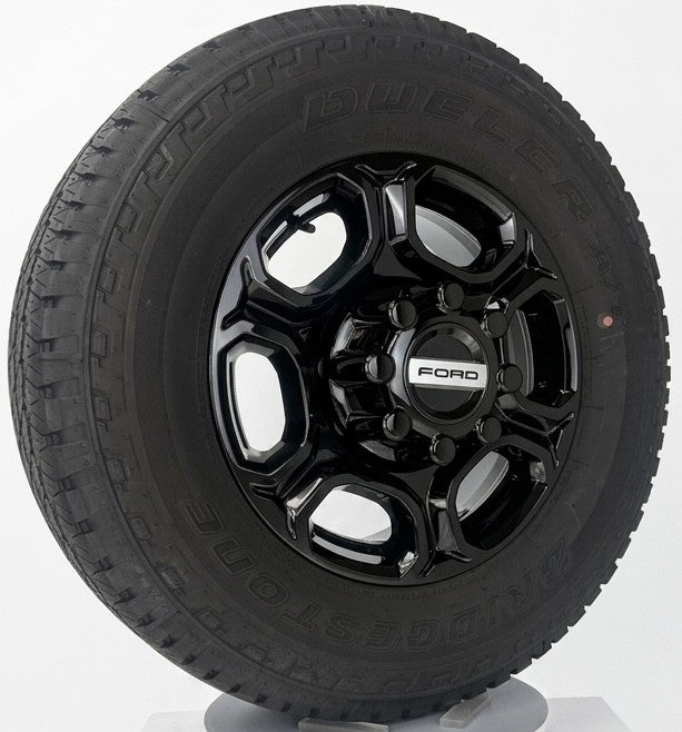 Ford F250 F350 18" Gloss Black OEM Wheels Bridgestone A/T Tires New Takeoff TPMS1