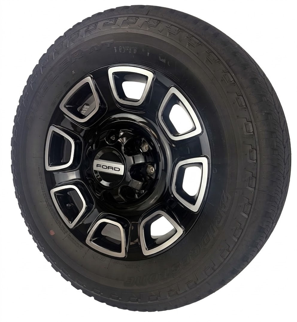 Ford F250 20" Black And Machine OEM Wheels Bridgestone A/T Tires New Takeoff2