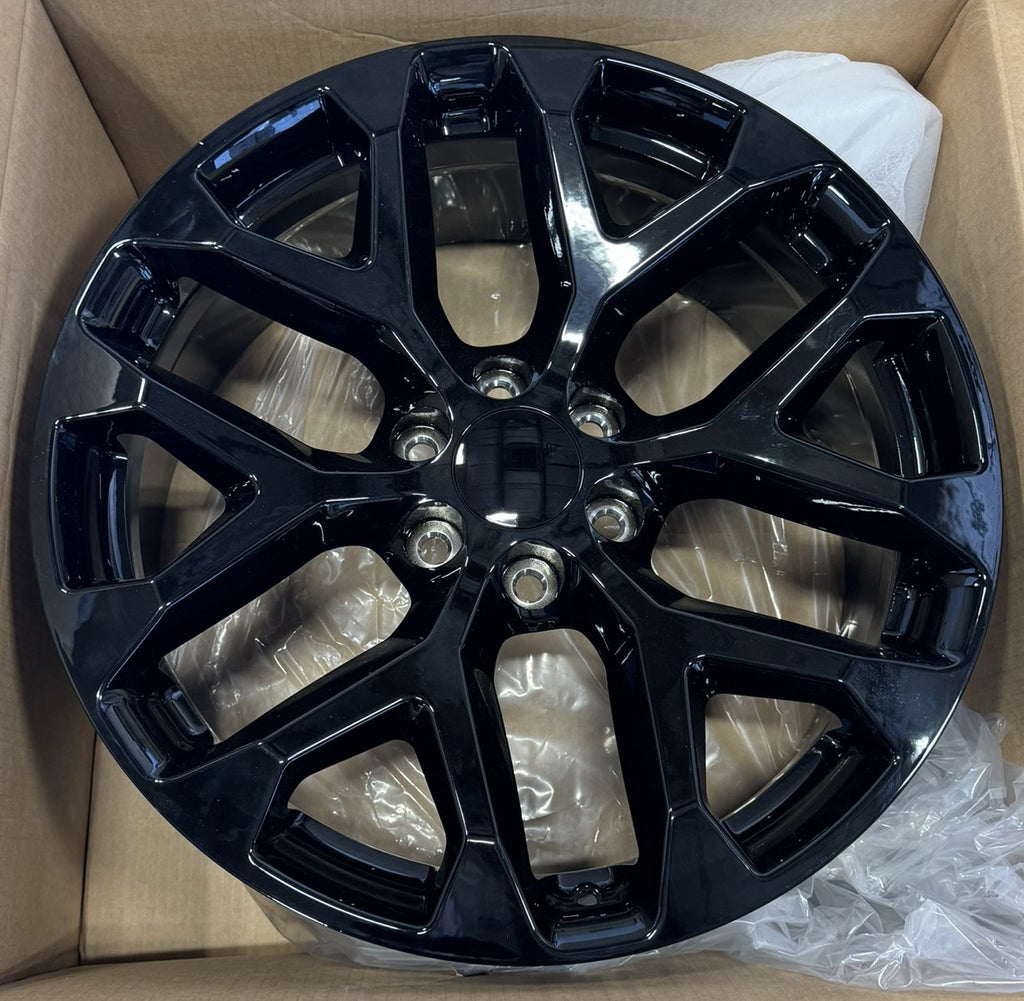 Gloss Black 24 Inch Snowflake Wheels All Season Tires TPMS Cadillac Escalade SET4
