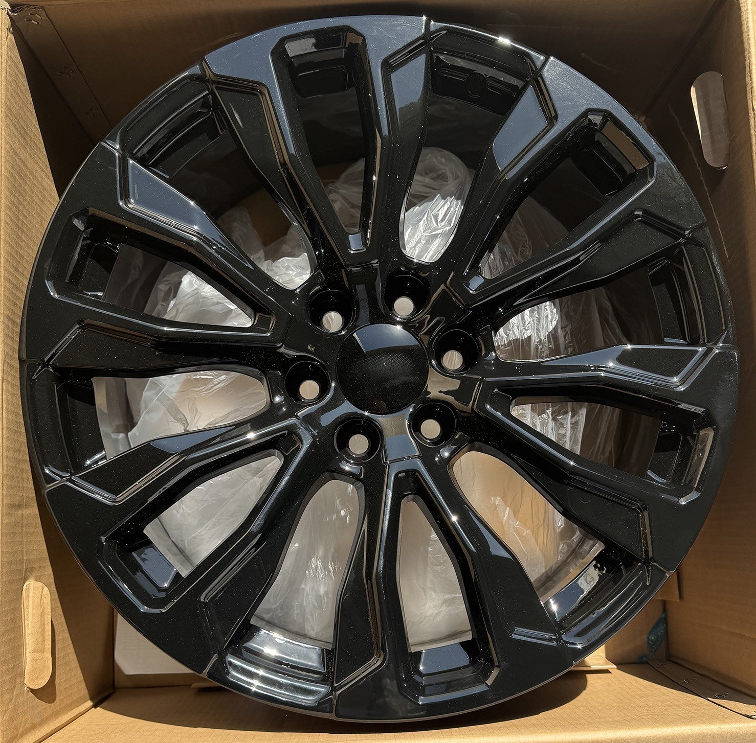 Gloss Black Denali 22" Wheels 275/50R22 Blackhawk AT Tires TPMS GMC Sierra Yukon4