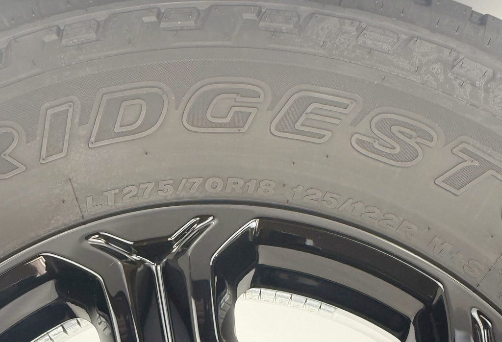 Ford F250 F350 18" Gloss Black OEM Wheels Bridgestone A/T Tires New Takeoff TPMS6
