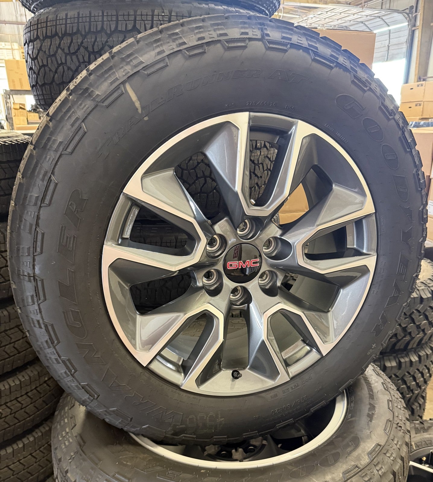 20" GMC Sierra Yukon Gunmetal OEM Wheels Goodyear AT Tires Fits 2000-20269