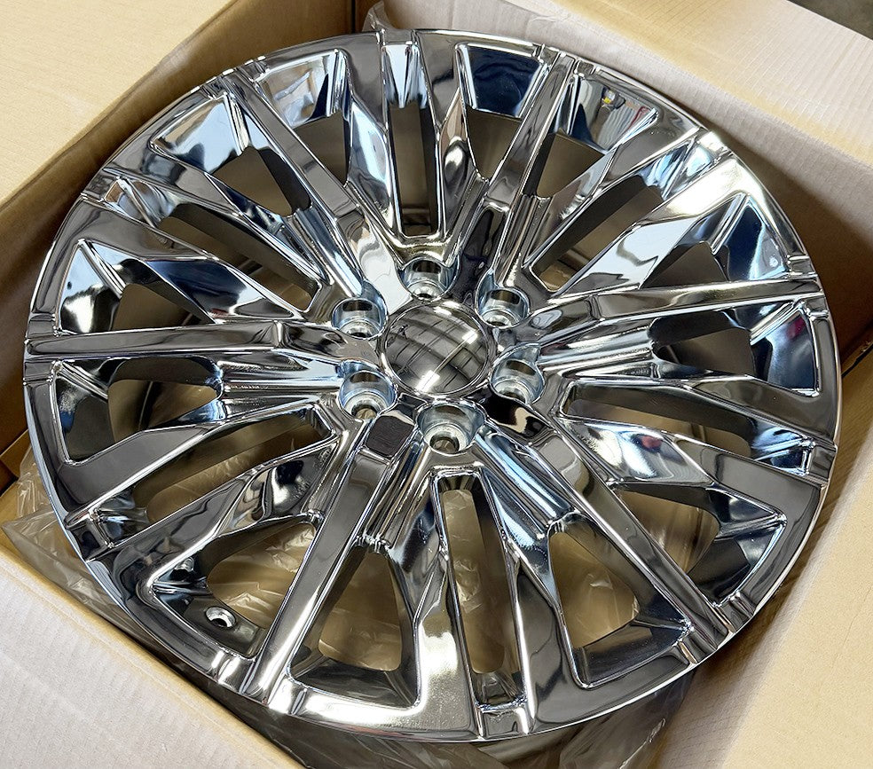 Chrome 22" Multispoke Wheels Rugged Terrain Tires Chevy Tahoe Silverado Suburban4