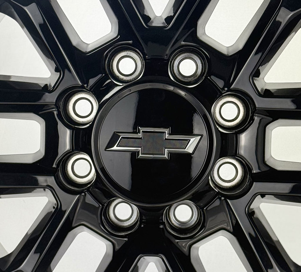 Set of 4 OEM Chevy Silverado 2500 20" Black Trail Boss New Takeoff Wheels3