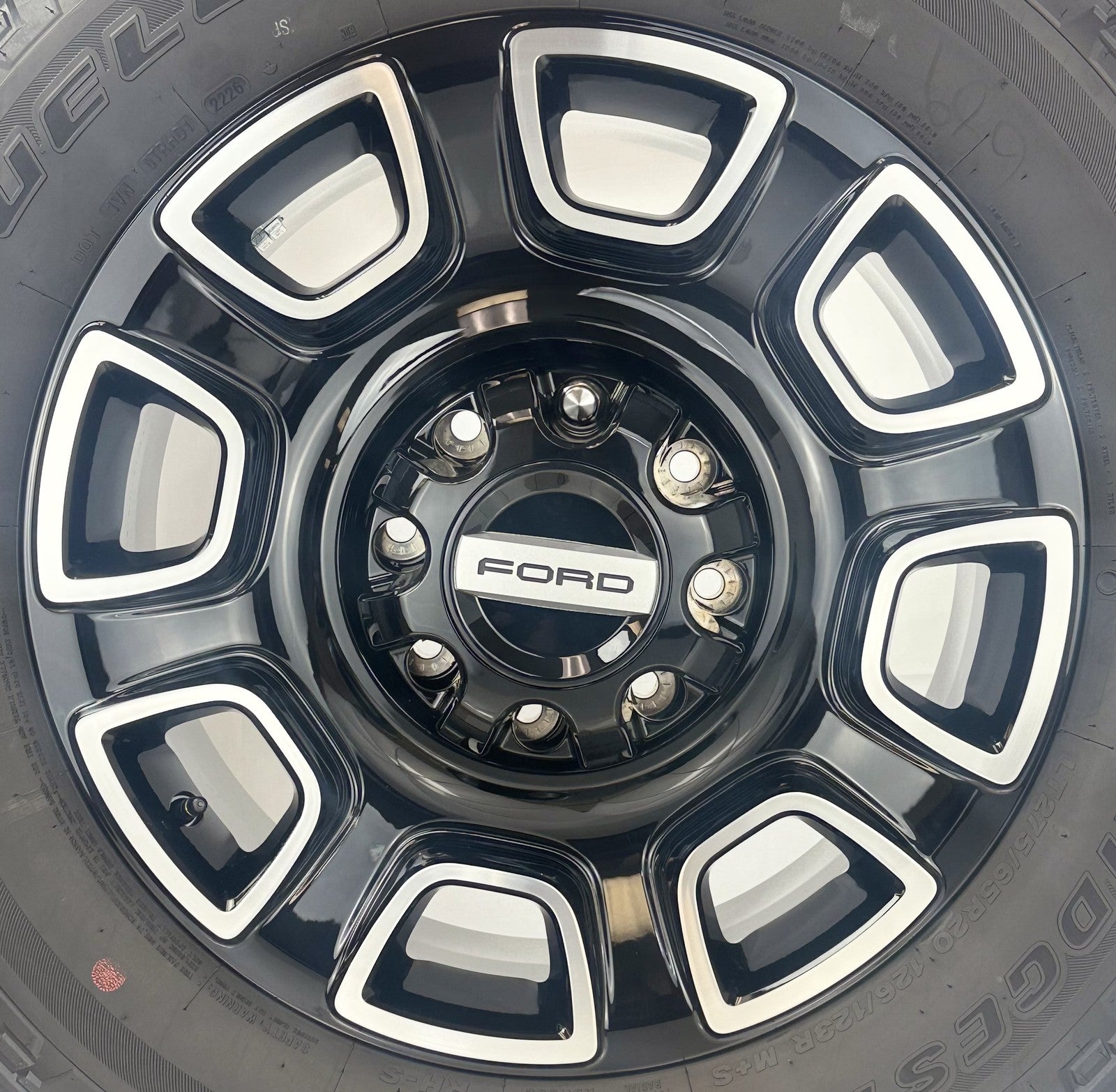 Ford F250 20" Black And Machine OEM Wheels Bridgestone A/T Tires New Takeoff5