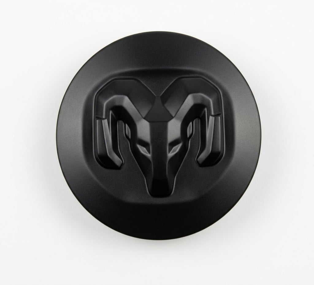 One 2019-2026 Dodge Ram 1500 Satin Black Center Cap 2.5" Single Center Cap0