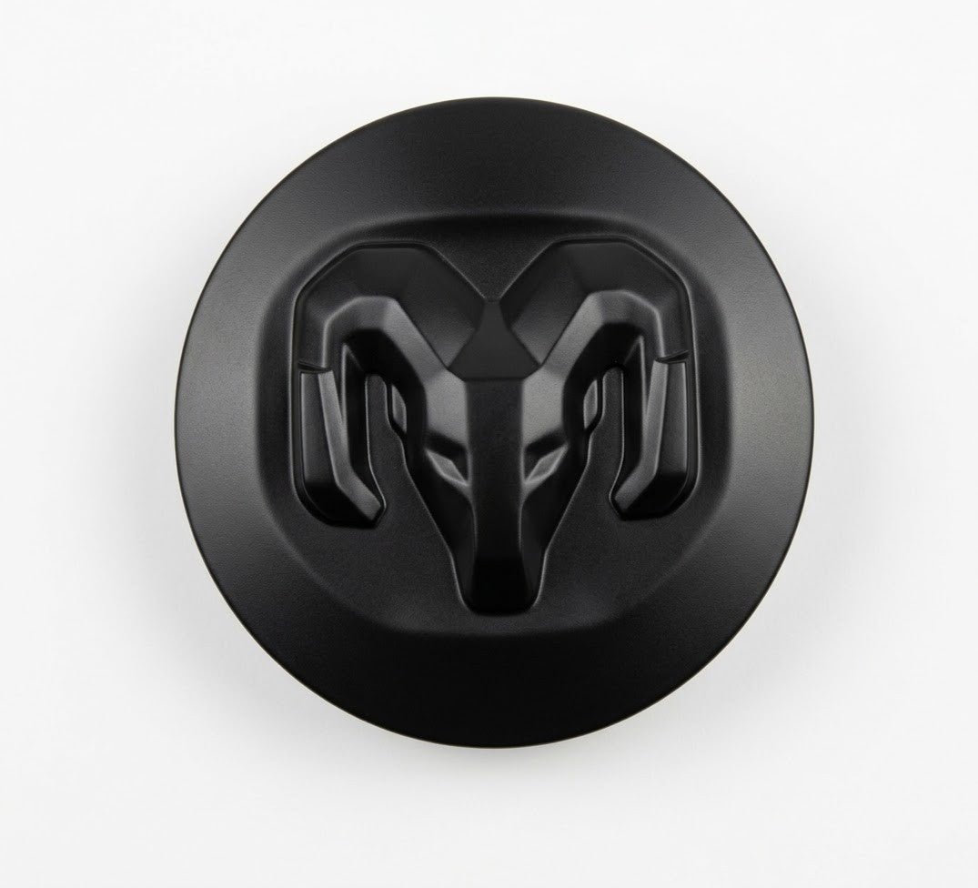 One 2019-2026 Dodge Ram 1500 Satin Black Center Cap 2.5" Single Center Cap0