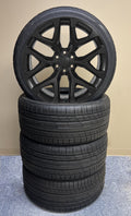 24" Satin Black Snowflake Wheels All Season Tires TPMS Cadillac Escalade SET0