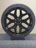24" Matte Black Snowflake Wheels All Terrain Tires TPMS GMC Sierra Yukon Denali0