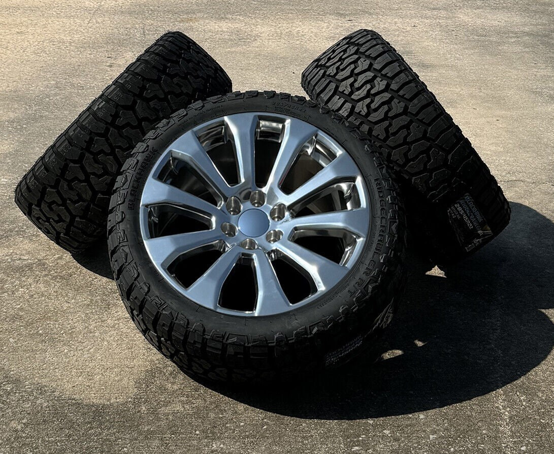 22" Polished Ten Spoke Wheels Radar Renegade R/T 285/55R22 Tires Chevy0