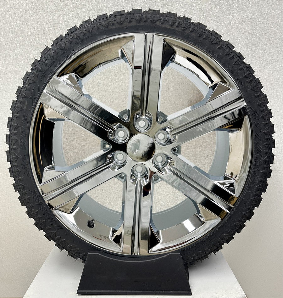 24" Chrome G13 Wheels All Terrain Tires TPMS GMC Sierra Yukon Cadillac Escalade0