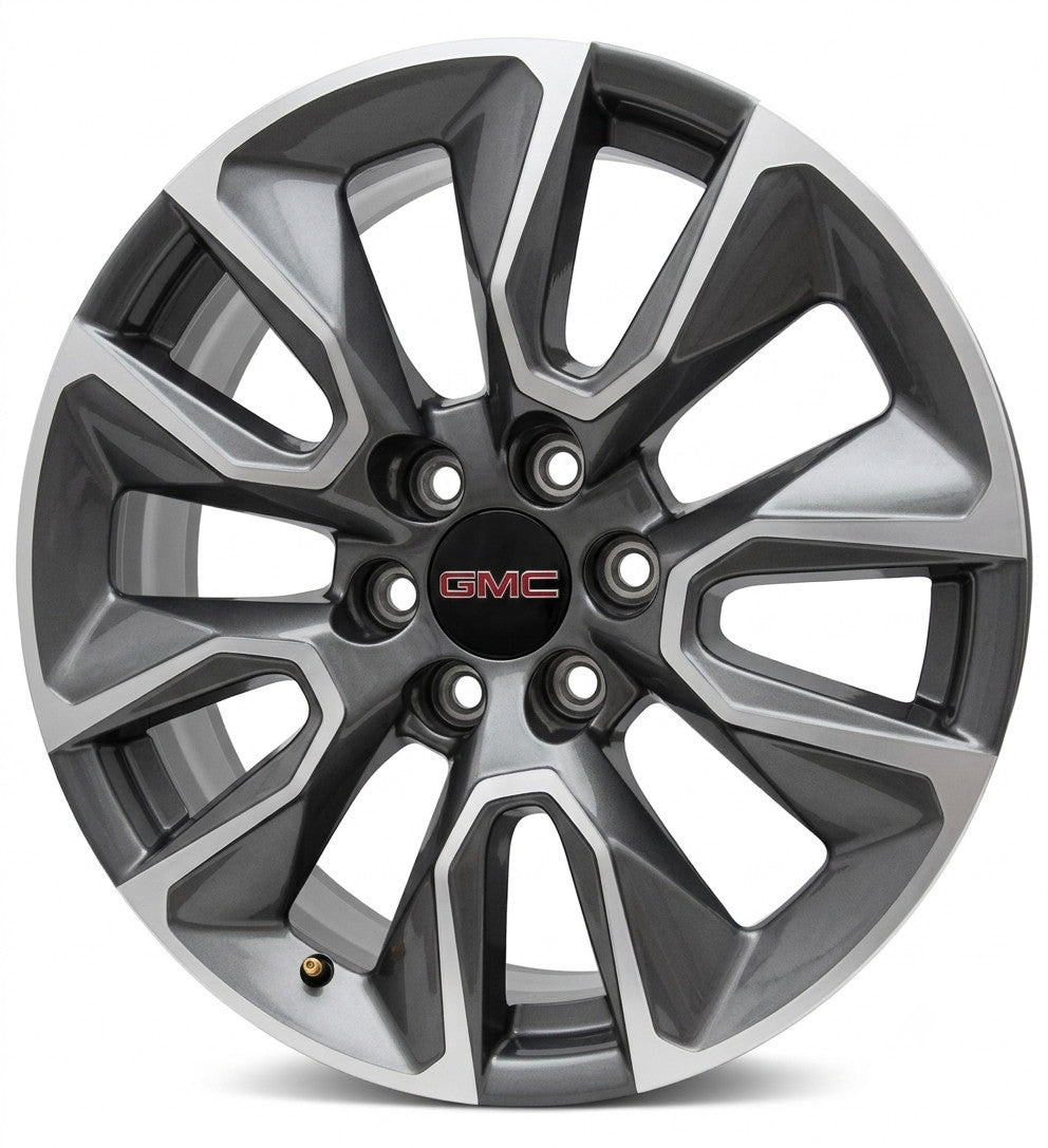 20” GMC Sierra and Yukon Gunmetal Machined OEM Wheels New Takeoff Set Of Four5