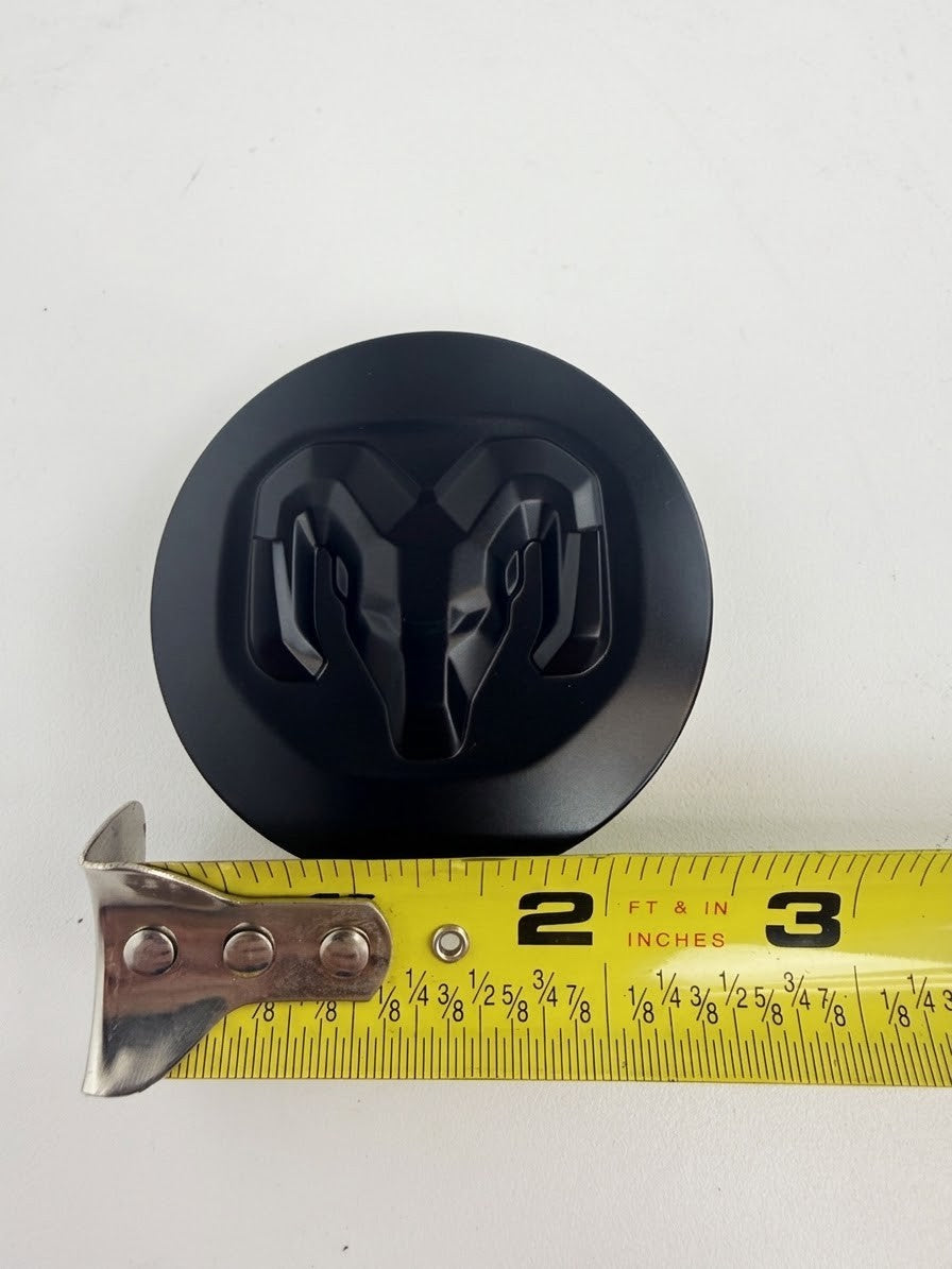 One 2019-2026 Dodge Ram 1500 Satin Black Center Cap 2.5" Single Center Cap1