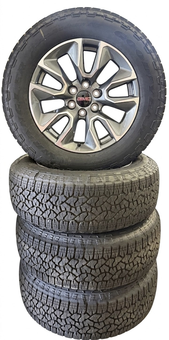 20" GMC Sierra Yukon Gunmetal OEM Wheels Goodyear AT Tire TPMS Fits 2000-20261