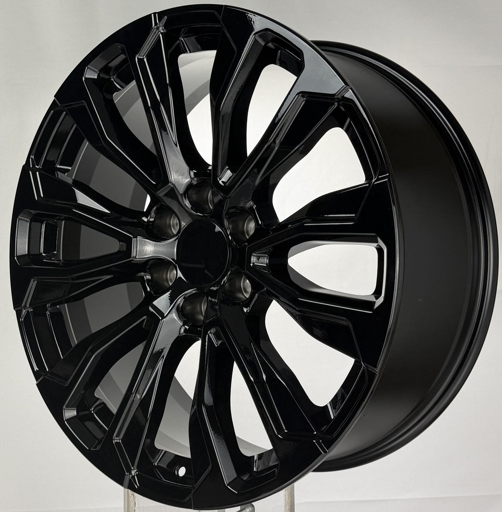 Gloss Black Denali 22" Wheels 275/50R22 Blackhawk AT Tires TPMS GMC Sierra Yukon3