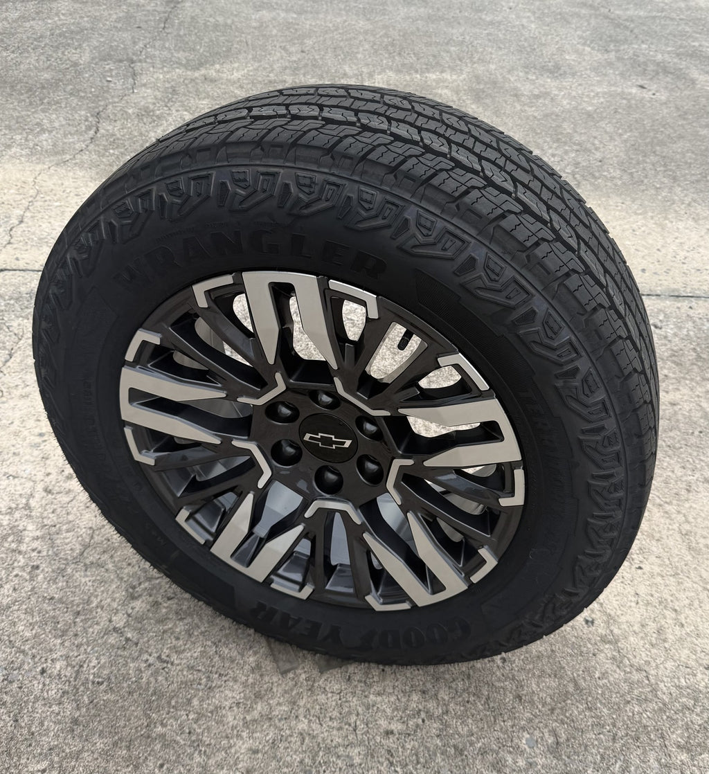 20" Chevy Silverado Tahoe OEM Wheels Goodyear A/T Tire New Takeoff TPMS LUG NUT9