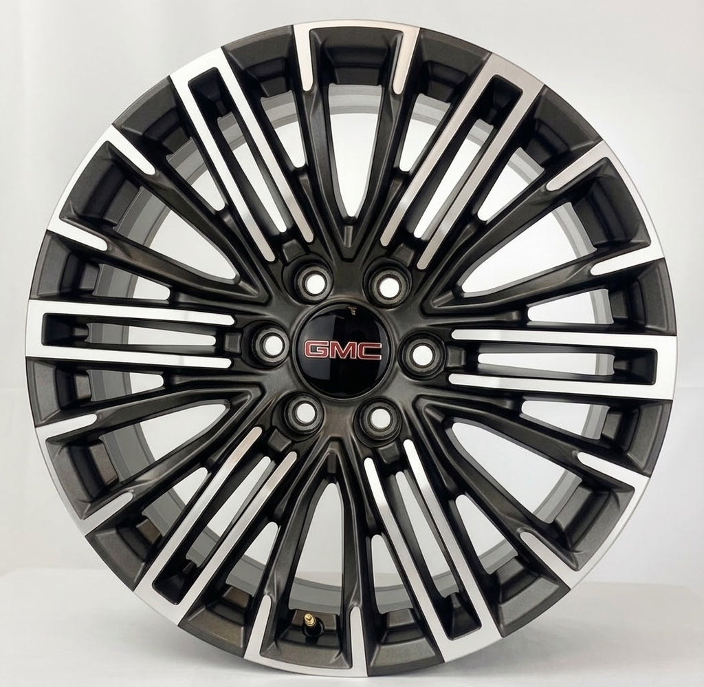 20” GMC Sierra and Yukon Gunmetal Machined OEM Wheels New Takeoff Set Of Four4
