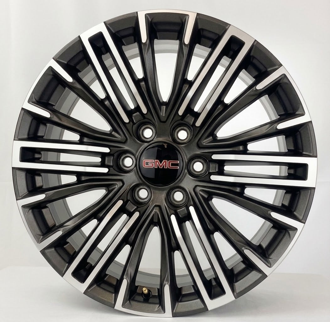 20” GMC Sierra and Yukon Gunmetal Machined OEM Wheels New Takeoff Set Of Four4