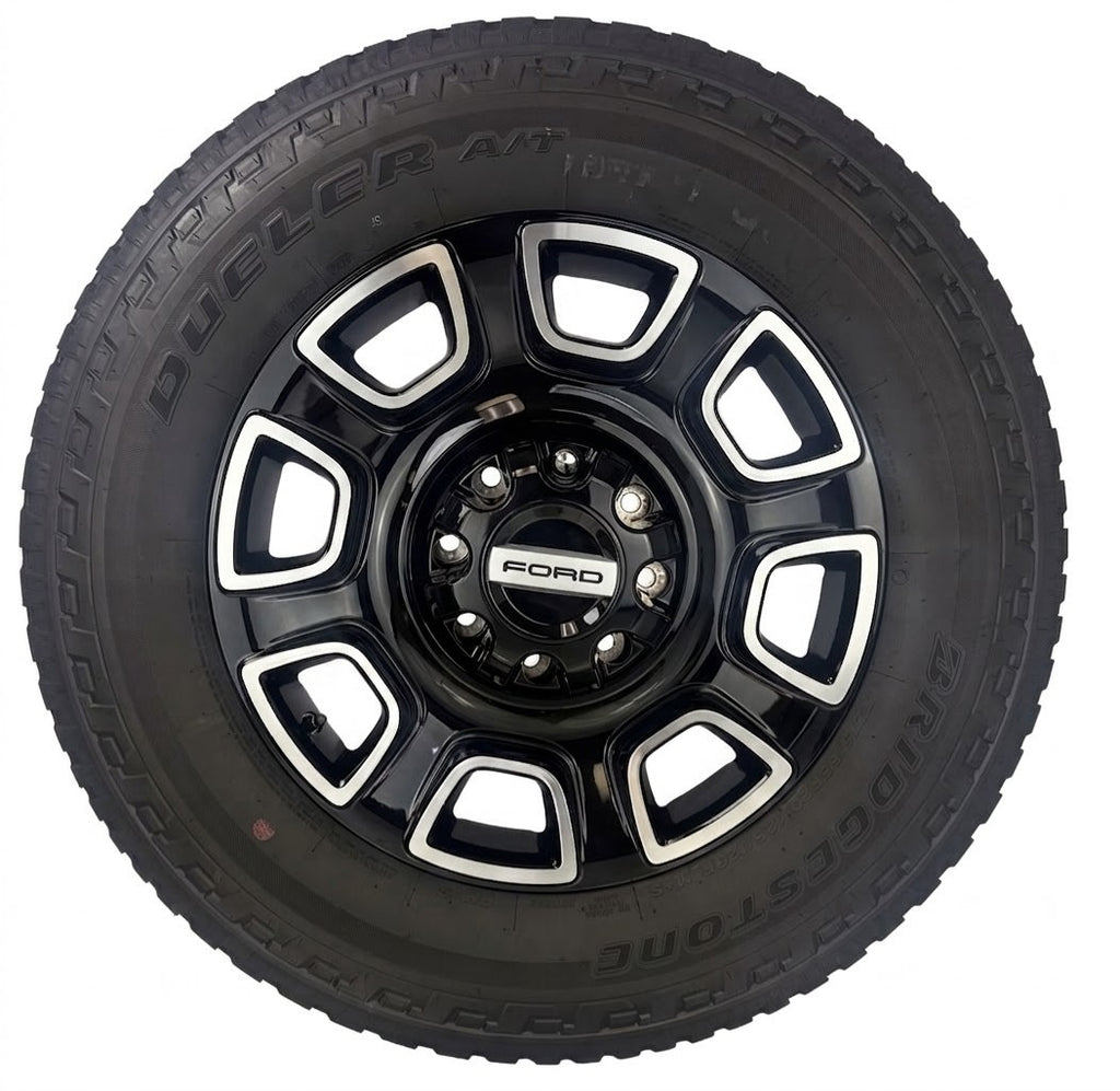Ford F250 20" Black And Machine OEM Wheels Bridgestone A/T Tires New Takeoff0