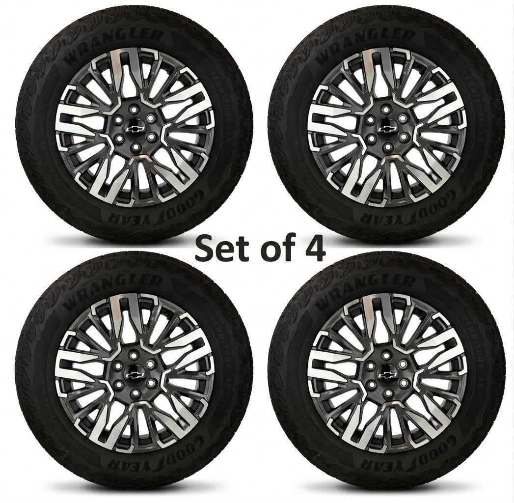 20" Chevy Silverado Tahoe OEM Wheels Goodyear A/T Tire New Takeoff TPMS LUG NUT1