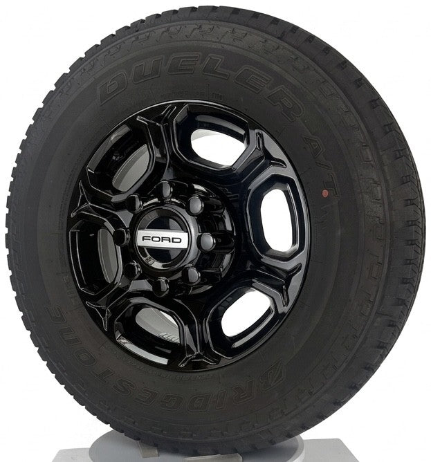 Ford F250 F350 18" Gloss Black OEM Wheels Bridgestone A/T Tires New Takeoff TPMS2