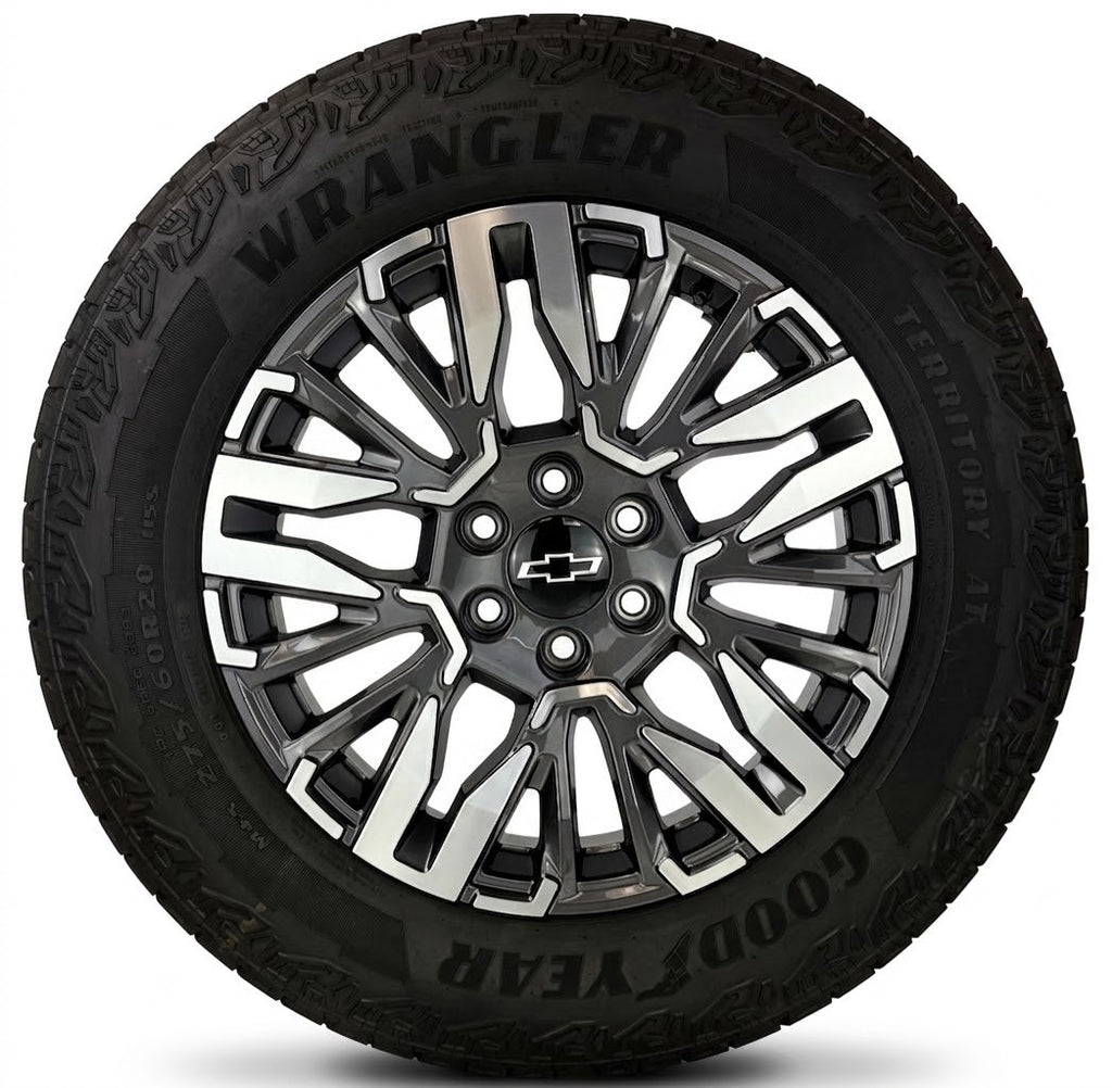 20" Chevy Silverado Tahoe OEM Wheels Goodyear A/T Tire New Takeoff TPMS LUG NUT0