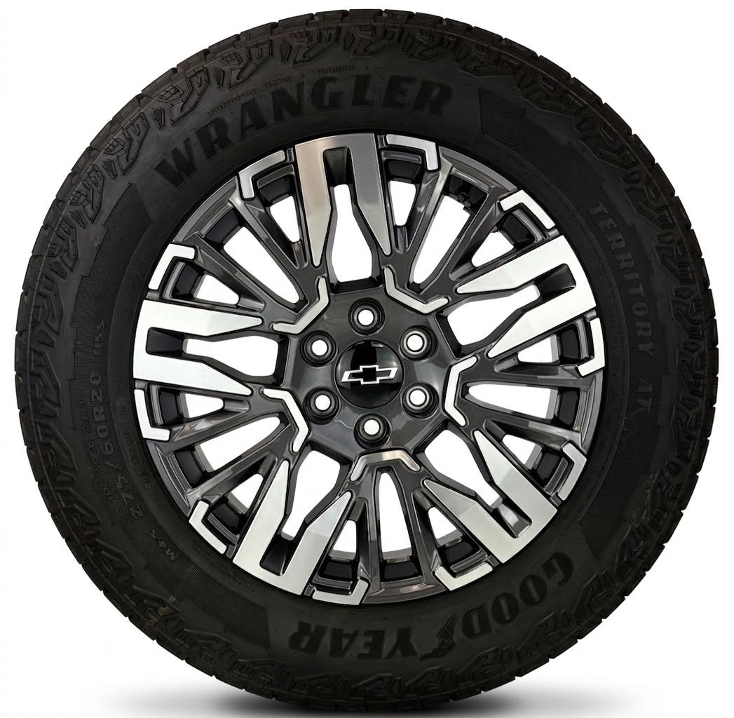 20" Chevy Silverado Tahoe OEM Wheels Goodyear A/T Tire New Takeoff TPMS LUG NUT0