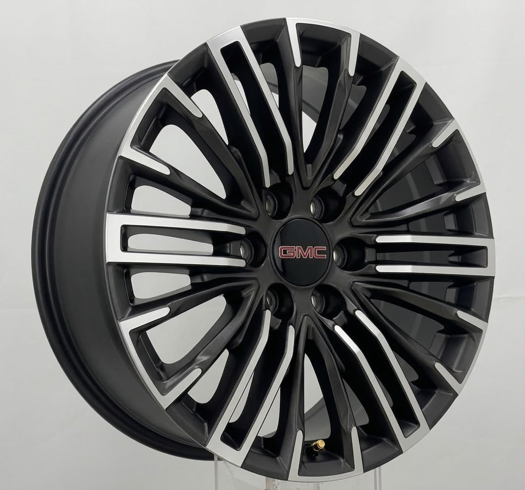 20” GMC Sierra and Yukon Gunmetal Machined OEM Wheels New Takeoff Set Of Four3