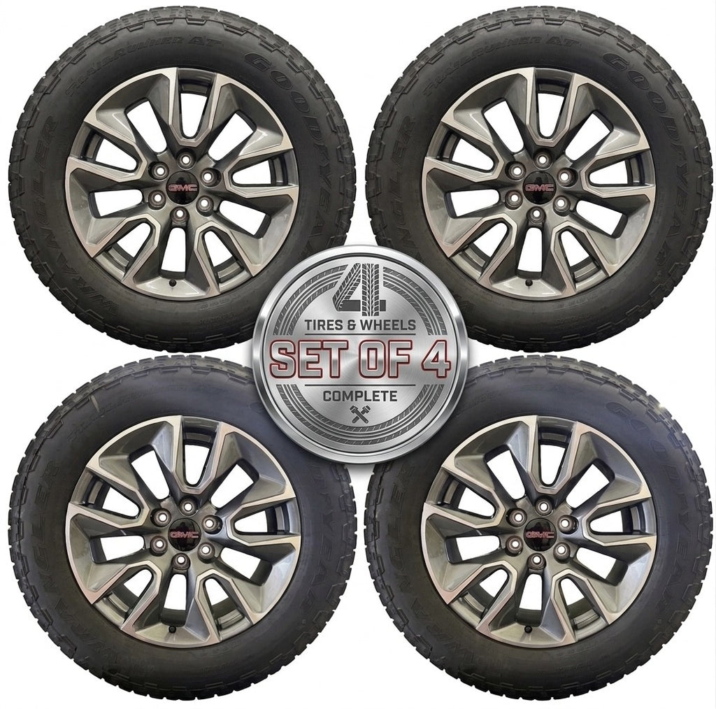 20" GMC Sierra Yukon Gunmetal OEM Wheels Goodyear AT Tires Fits 2000-20260