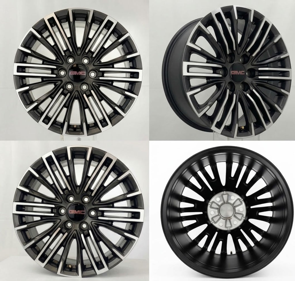 20” GMC Sierra and Yukon Gunmetal Machined OEM Wheels New Takeoff Set Of Four1