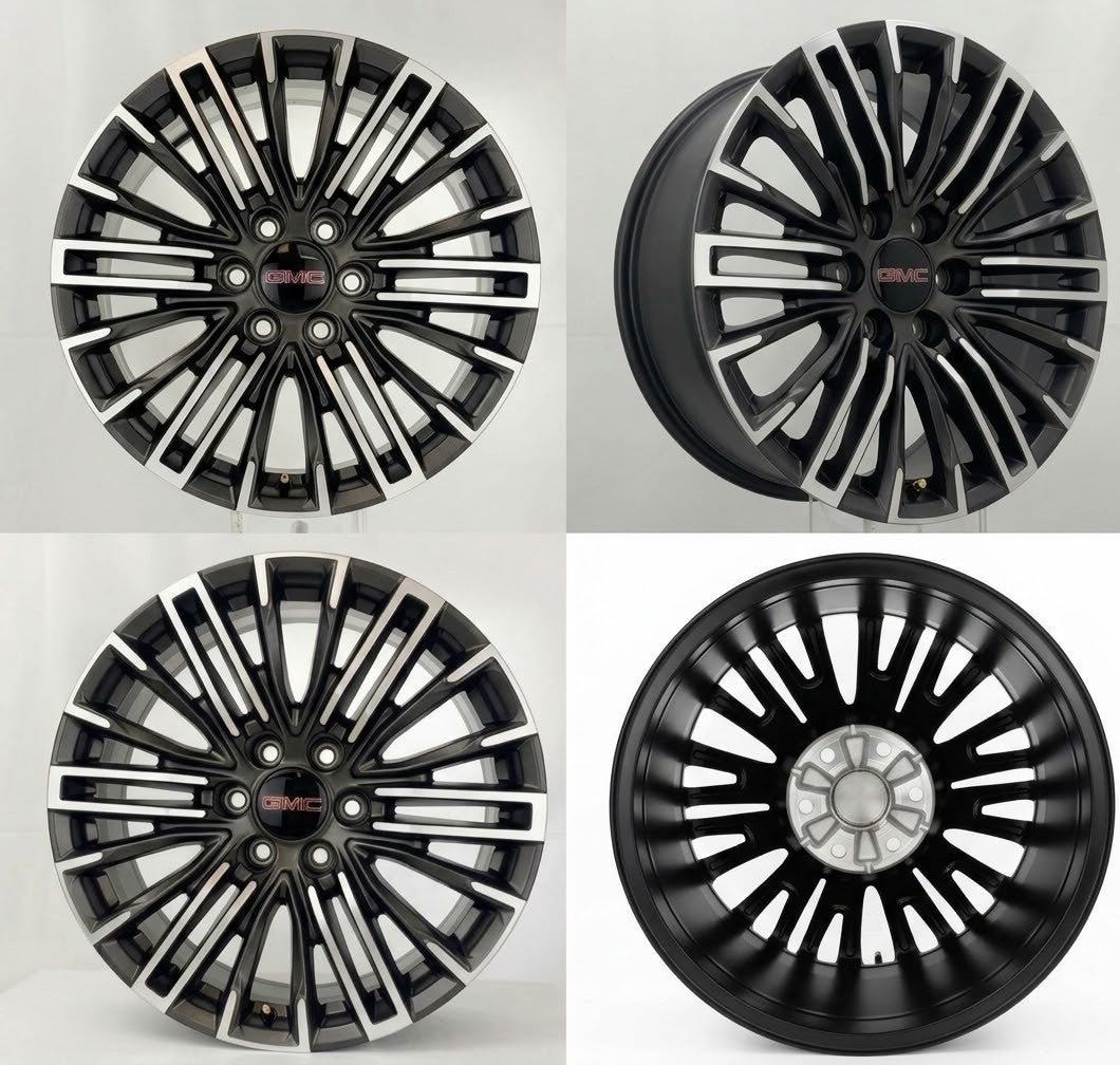 20” GMC Sierra and Yukon Gunmetal Machined OEM Wheels New Takeoff Set Of Four1