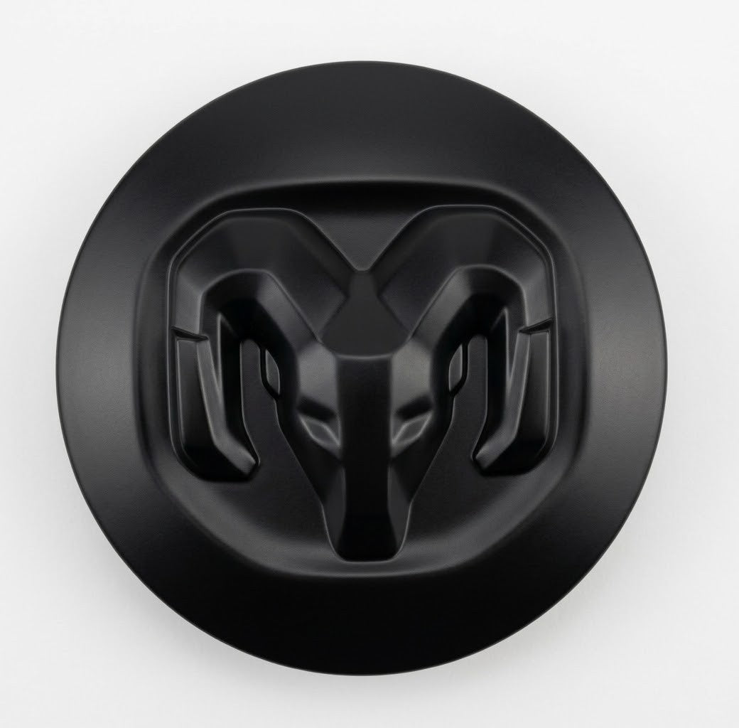 One 2019-2026 Dodge Ram 1500 Satin Black Center Cap 2.5" Single Center Cap6