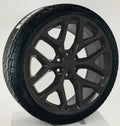 24" Matte Black Snowflake Wheels All Season Tires TPMS GMC Sierra Yukon Denali0