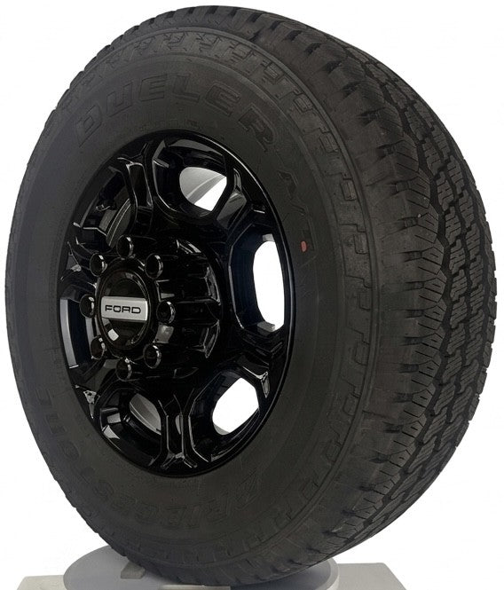 Ford F250 F350 18" Gloss Black OEM Wheels Bridgestone A/T Tires New Takeoff TPMS4