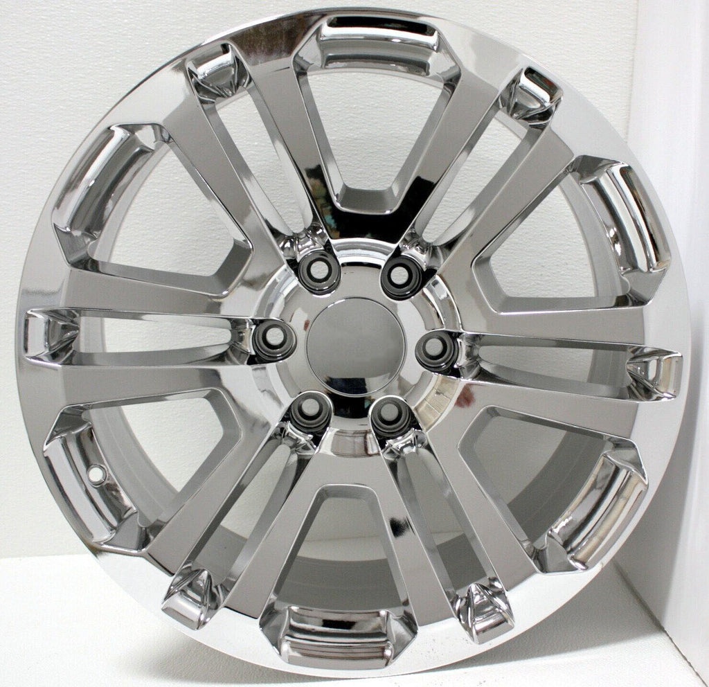 Chevy 22" Chrome Split Spoke Wheels Rims For 2000-18 Silverado Tahoe Suburban0