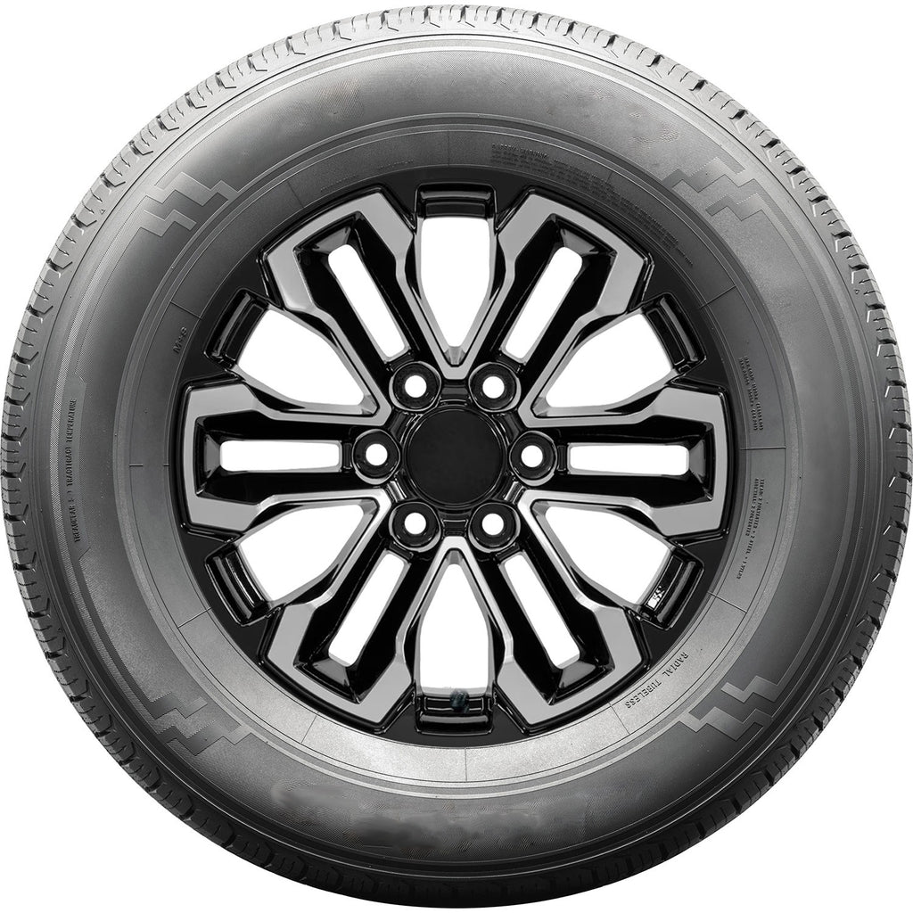 Chevy Silverado Tahoe 18" Black & Machine Split Spoke Wheels All Season Tires1