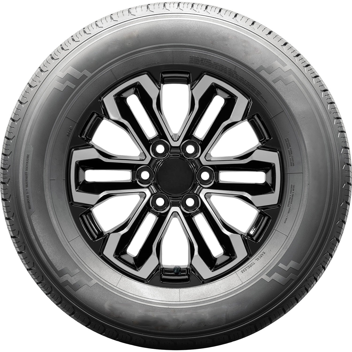 Chevy Silverado Tahoe 18" Black & Machine Split Spoke Wheels All Season Tires1