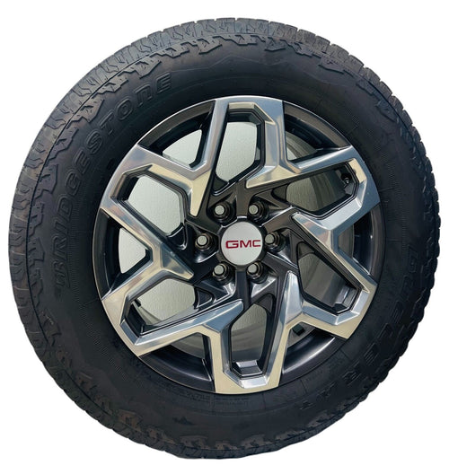 20" GMC Sierra Yukon Grey & Polished OEM Wheel Bridgestone AT Tire TPMS LUG NUTS0