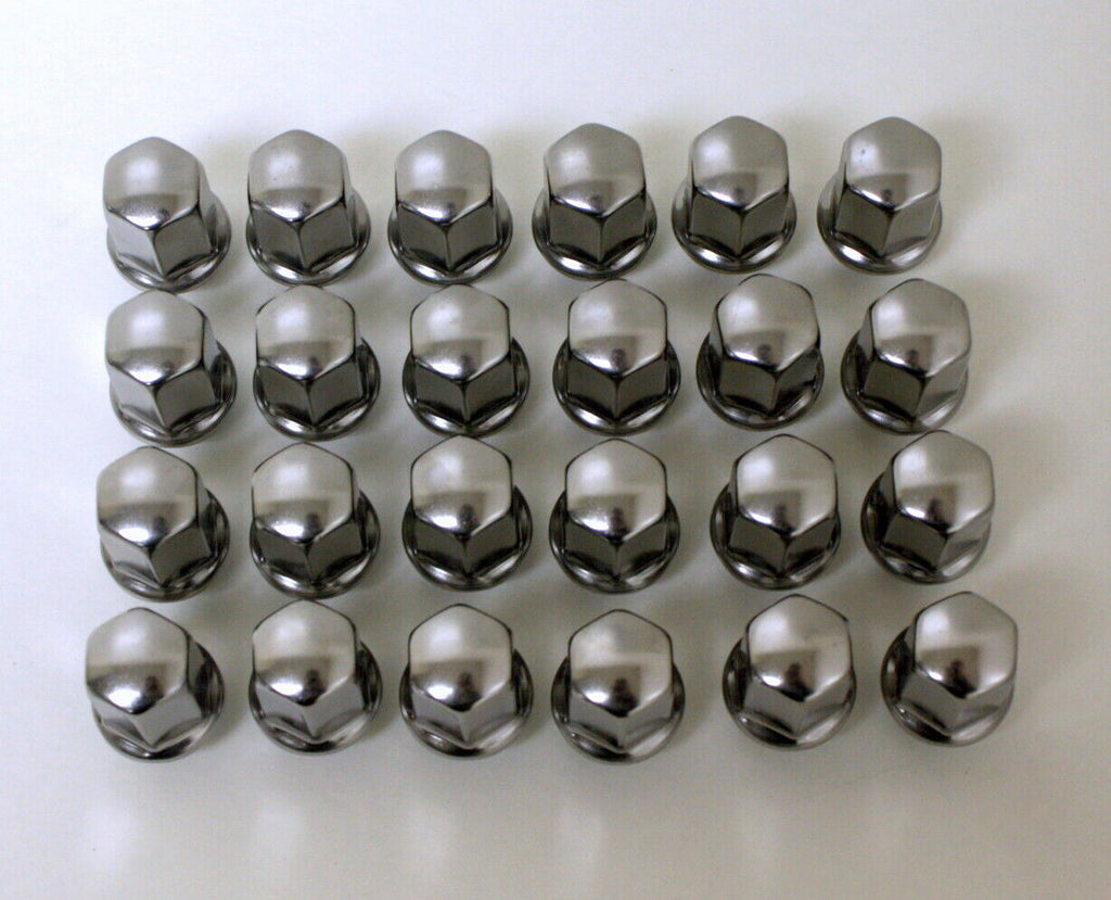 New Set Of 24 GM Chevy Silverado Factory Polished 14x1.5 Lug Nuts 95960701