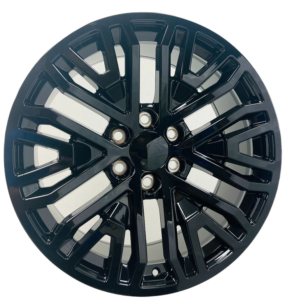 Gloss Black 22" Wheels Six Split for 2000-2026 Chevy Silverado Tahoe Suburban0