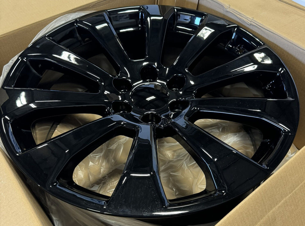 Gloss Black Ten Spoke 22" Wheels Blackhawk R/T Tires GMC Sierra Yukon Set 42