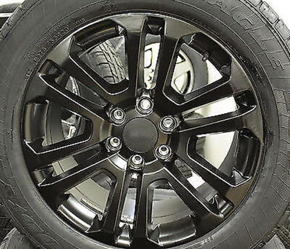 20 inch Black Satin Split Spoke Wheels Goodyear Tires Chevrolet Silverado Tahoe1
