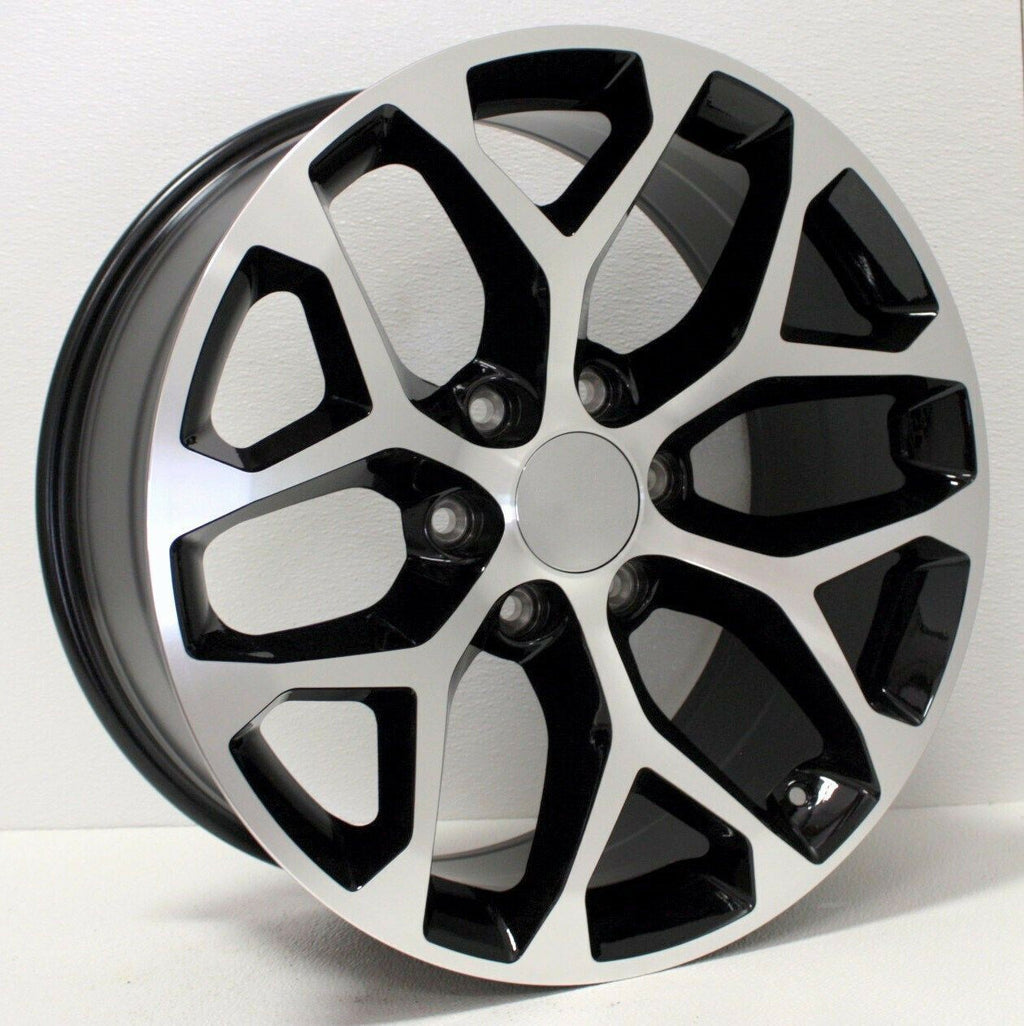 22" Snowflake Black And Machine Wheels For GMC Sierra Yukon Denali 2000-20260