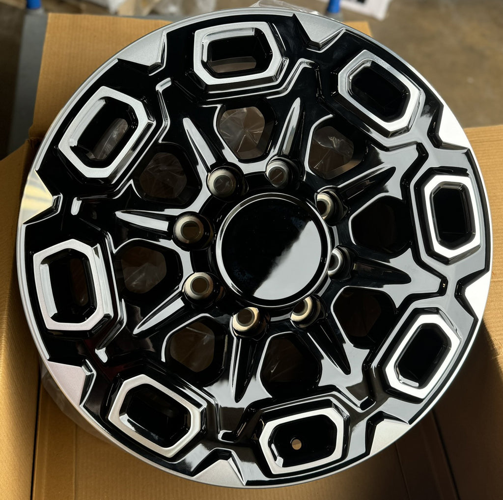 2011-2026 Chevy Silverado 2500 Black & Machine CV64 20" 8-180 Wheels 33x12.5 R/T3