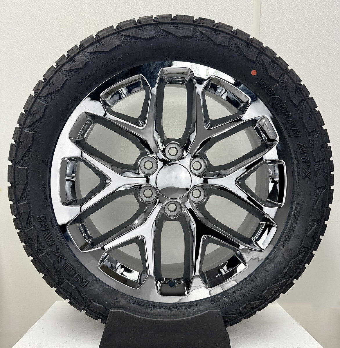 22" Chrome Snowflake Wheels All Terrain Tires 2000-26 GMC Sierra Yukon Denali0