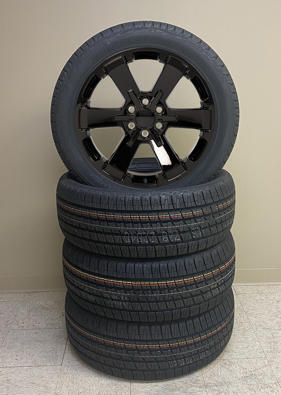 22" Gloss Black Rally Style Wheels Bridgestone Tires GMC Sierra Yukon Denali0