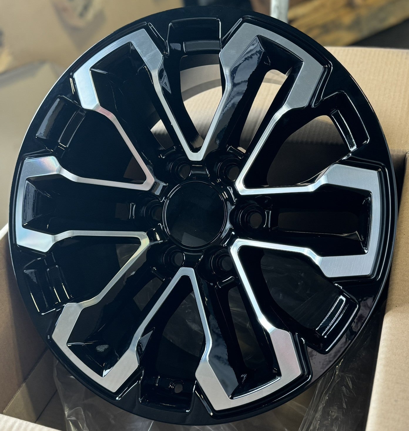 2023-2026 Chevy Colorado Black Machine 18" Split Spoke Wheels Goodyear MT Tires3