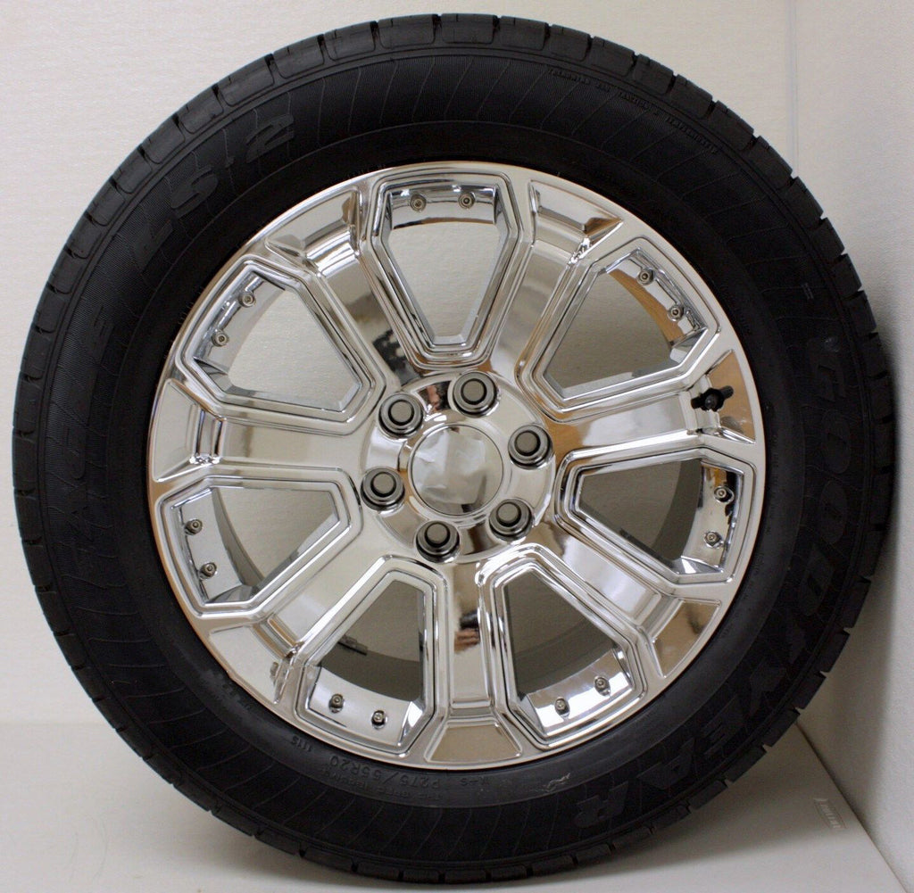 Chevy 20" Chrome Wheels Goodyear Tires Set For 2000-18 Silverado Tahoe Suburban2
