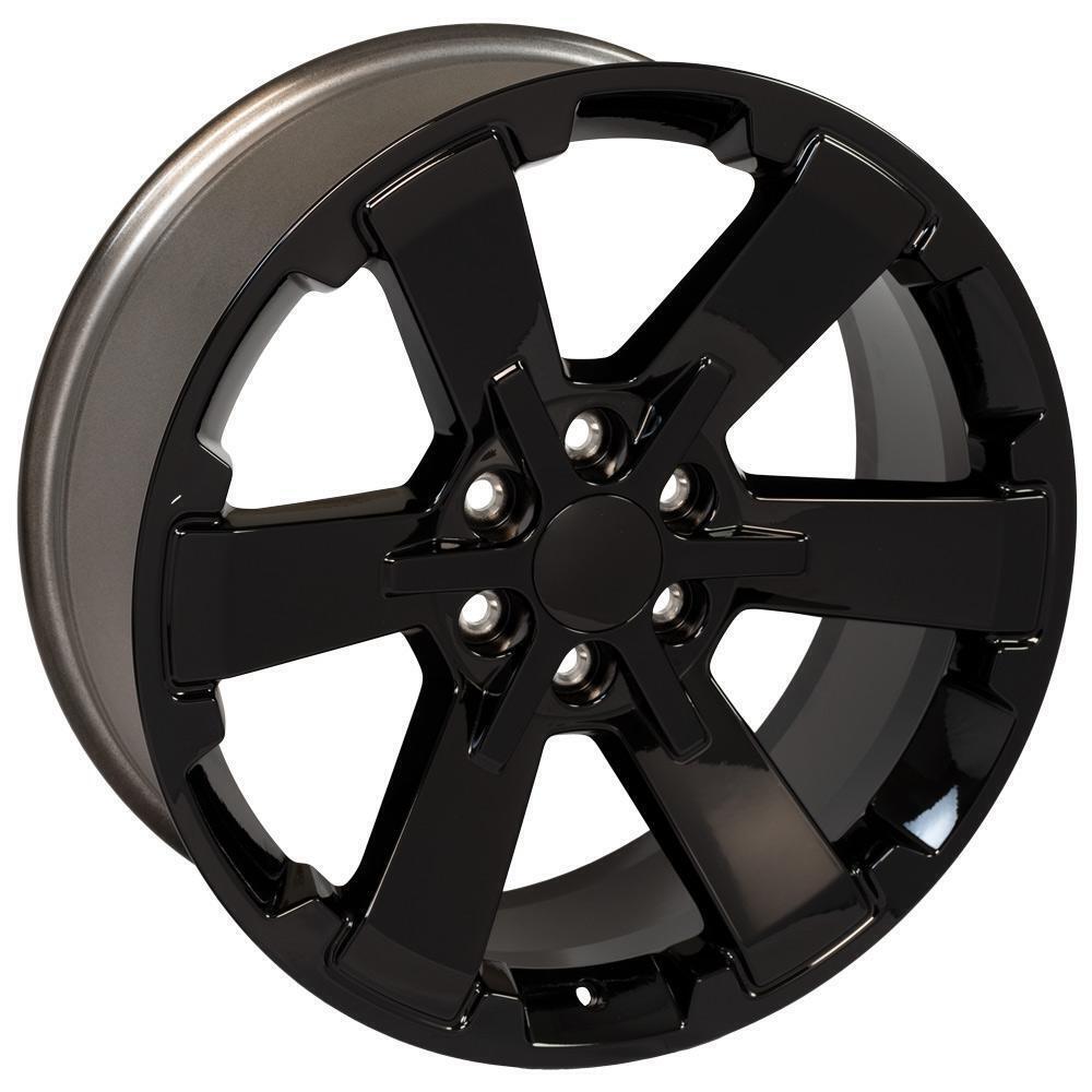 GMC 22" Gloss Black Rally Style Wheels Rims For 2000-18 Sierra Yukon Denali1